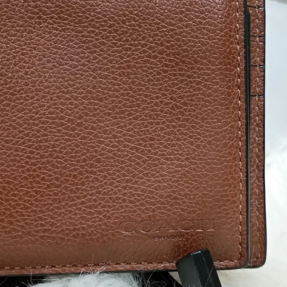 Coach Brown Leather Card Holder 2in 1